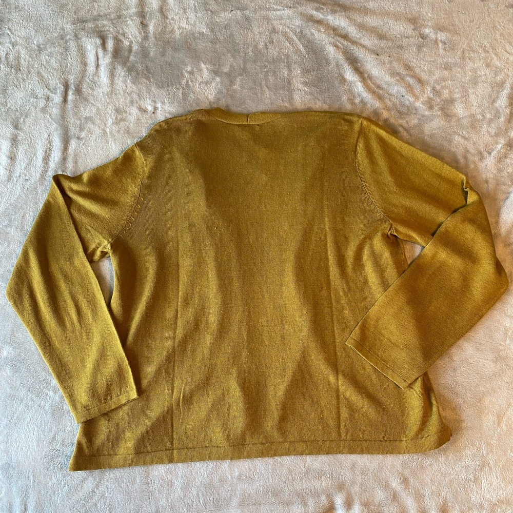 J. Jill Mustard Open Front Cardigan - Picture 8 of 14